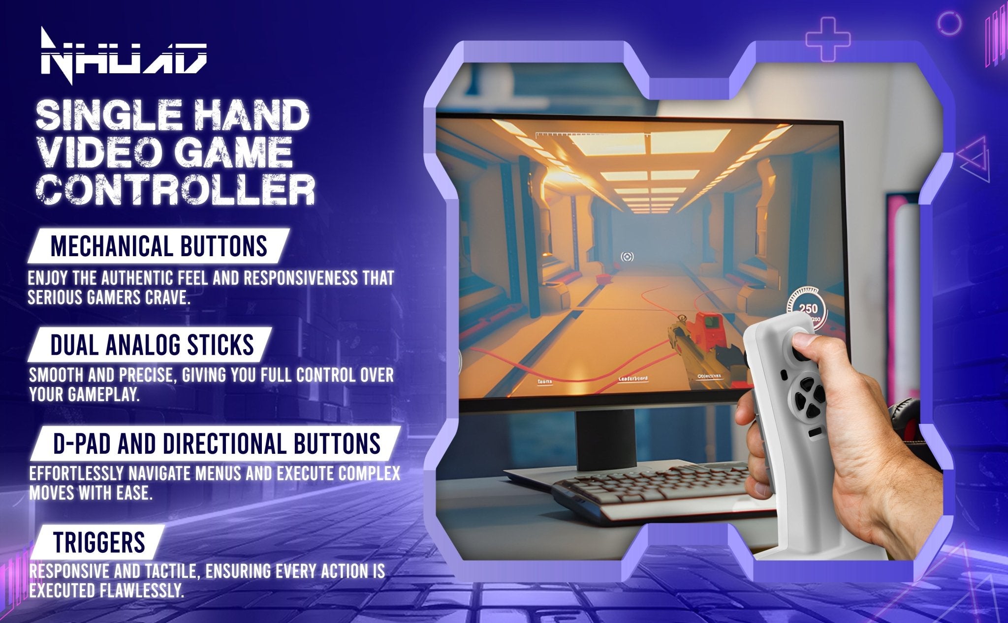 Single Hand Video Game Controller | Nhuad Controllers